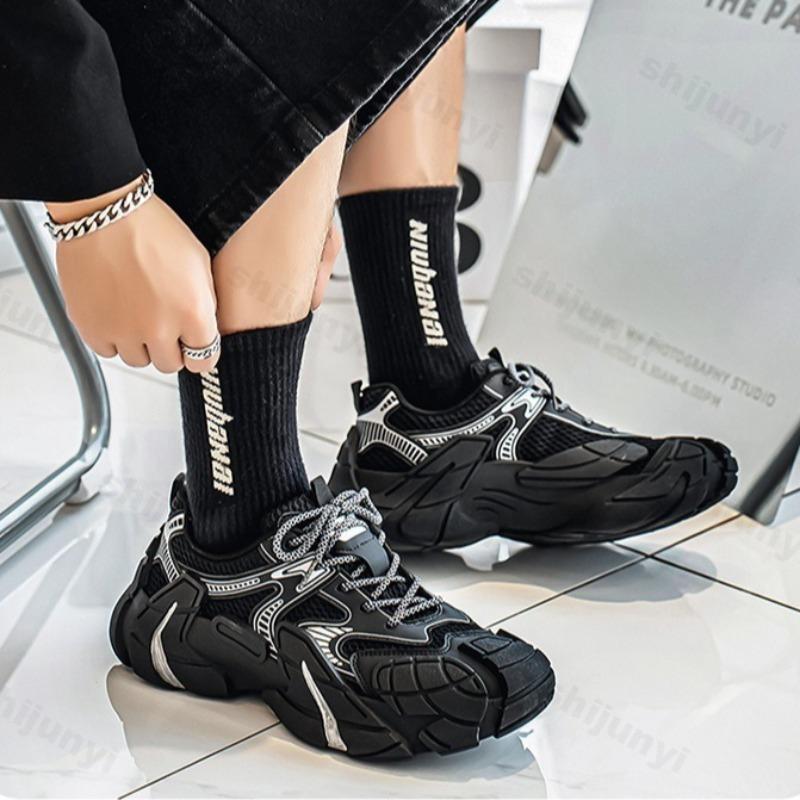 Модные нишевые мужские кеды с низкой посадкой и толстой подошвой, повседневная спортивная обувь 2025 осень, новинка, сетчатые дышащие удобные модные универсальные массивные кроссовки