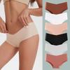 Plus Size Seamless Women's Ice Silk Triangle Panties - European & American Style Nylon Yoga Underwear