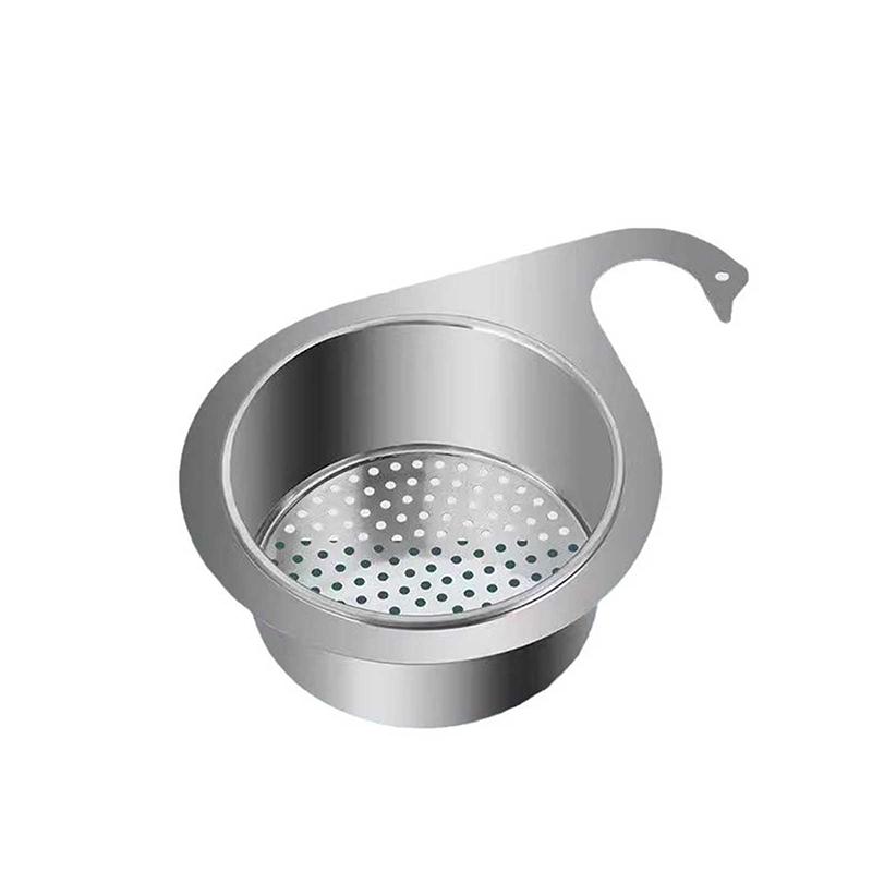 Фильтр в форме лебедя, кухонные принадлежности, слив для раковины, корзина для воды, многофункциональная, без перфорации, подвесная корзина из нержавеющей стали, полка для хранения