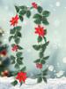 Christmas Holiday Art Garland Decorative Hanging Floral Garland Wall-Mounted Festival Theme for Front Door Tree Decoration