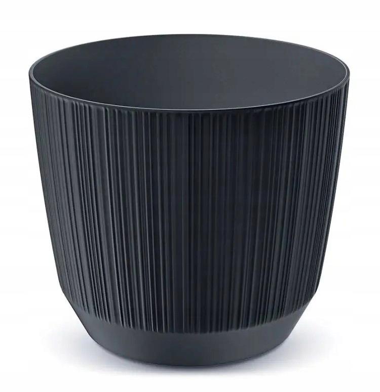 Round Plastic Planter Pot, Ribbed Cover, , Ryfo