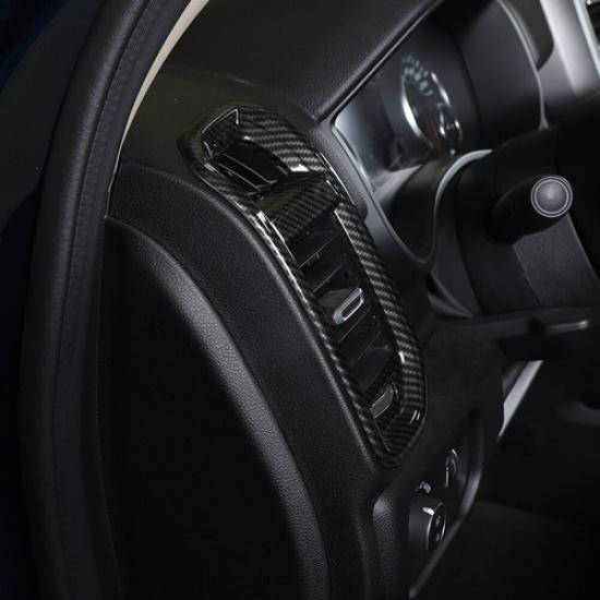 Carbon Fiber Console Side Air Condition Vent Outlet Decor For Dodge Ram 1500 18+