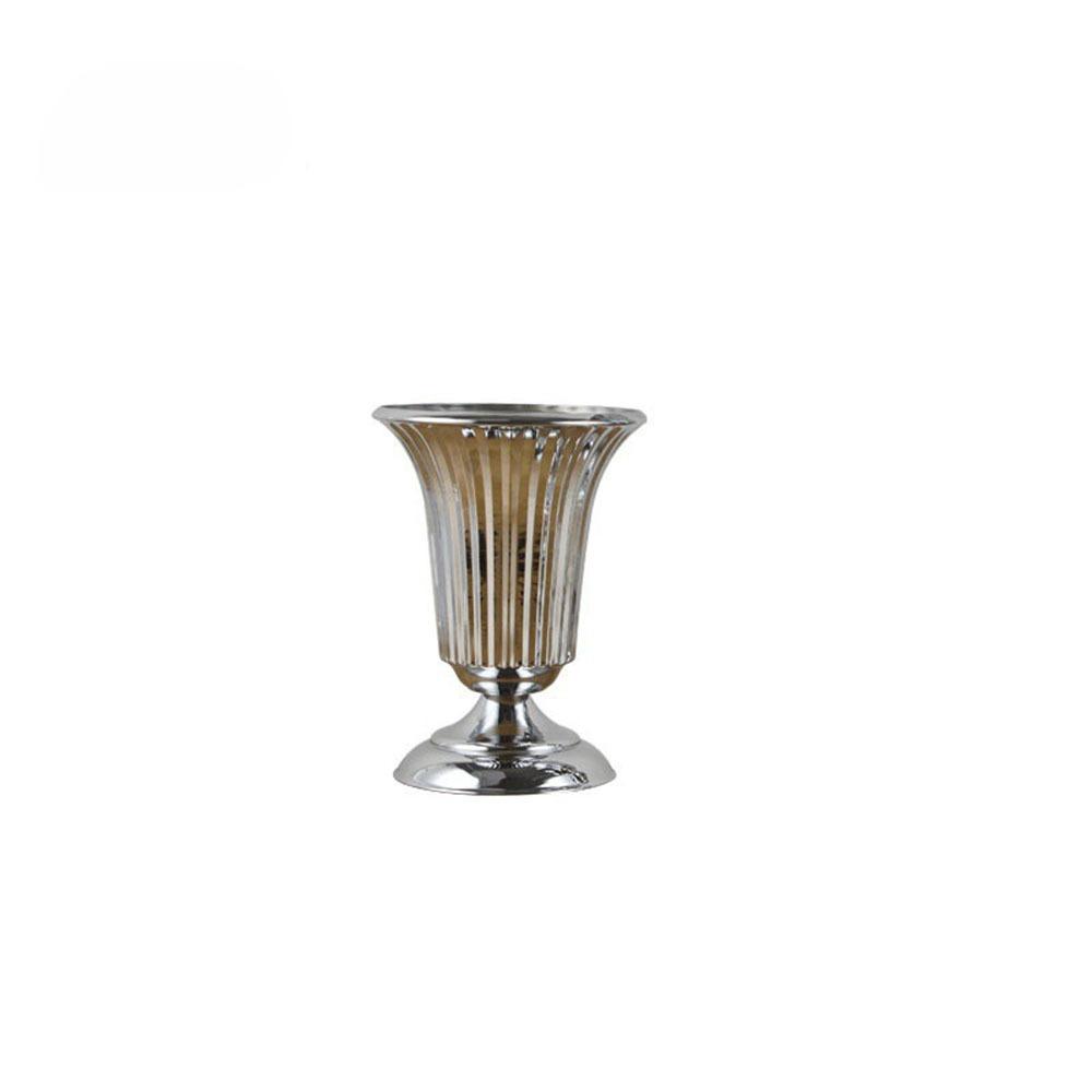 European Style Wedding Flower Vase Golden Dried Flower Pot Metal Trumpet Vases Living Room