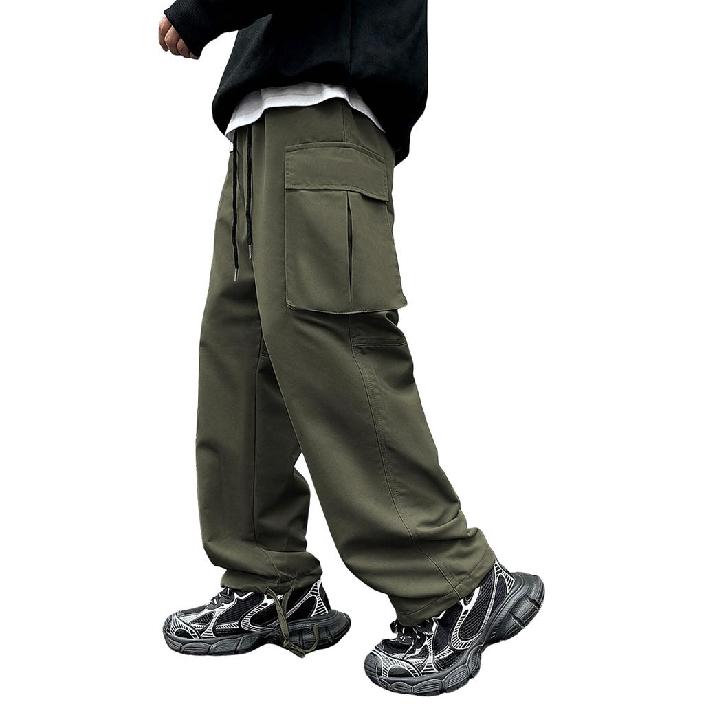 Men's Overalls Drawstring  Multi Pocket Casual Pants Hiking Pants Cotton Twill Pants