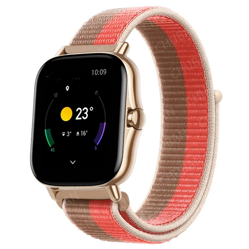 20mm/22mm Nylon Loop Watch Band For Amazfit GTS/4/2/2e/3/GTS2 Mini/GTR 4/3 pro/GTR2/2e/stratos 2/3 Bracelet Amazfit Bip-u Strap