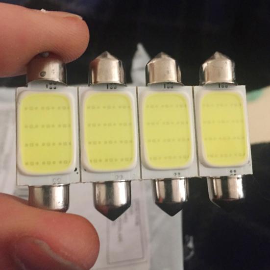 4 шт. светодиодный COB купольный интерьер автомобиля гирлянда лампа свет карта крыша лампа для чтения 39 мм