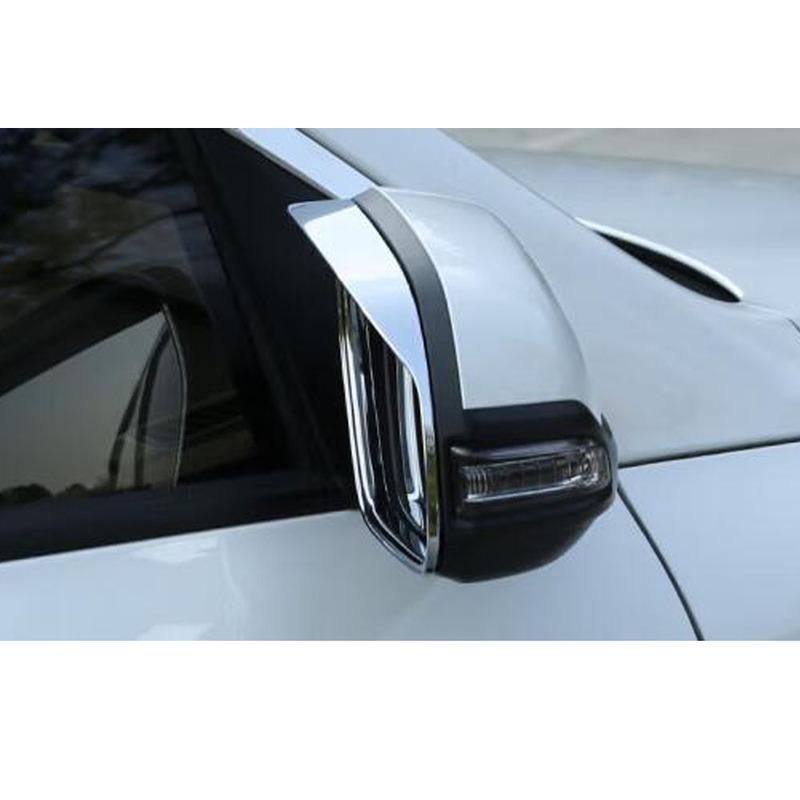 Car Rear Rearview Glass Mirror Rain Eyebrow For Hyundai IX35 2018     Shield Sun Visor Shade ABS Chrome 2PCs