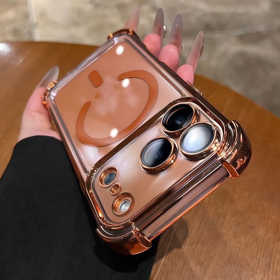 Classic Magnetic Phone Case For iPhone 15 14 13 12 16 17 Air Pro Max 14 15 Plus Magsafe Silicone Soft Shockproof Protector Cover