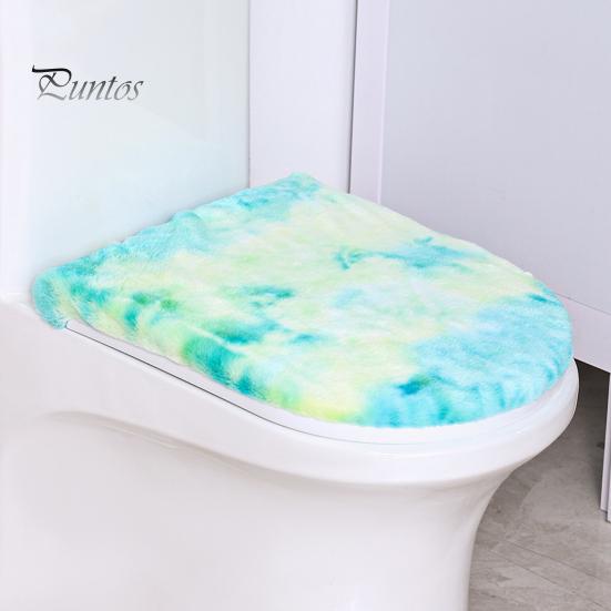 Чехол на крышку унитаза, мягкий, плюшевый, цветной, для ванной комнаты, подушка для сиденья унитаза, нескользящая, универсальная, бархатная, коврик для унитаза
