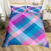 Пастельный клетчатый пододеяльник размера Queen King, геометрический полосатый, акварельный градиентной тематики, постельный комплект 3 шт. для детей, малышек