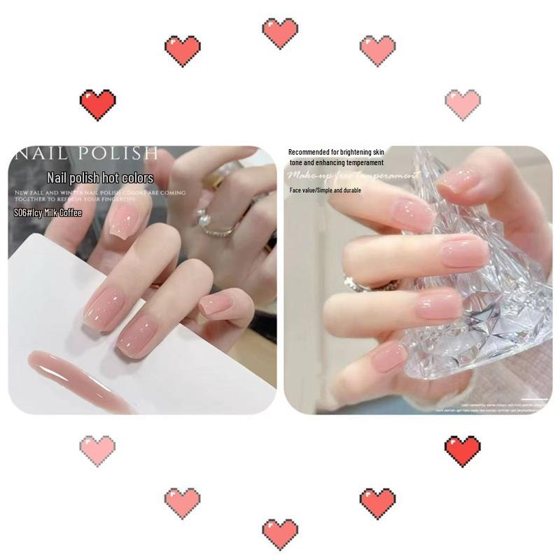 Снимаемый без запаха лак для ногтей на водной основе - Быстросохнущий, Не требует сушки в лампе, Ледяной прозрачный сплошной нюдовый цвет для студентов