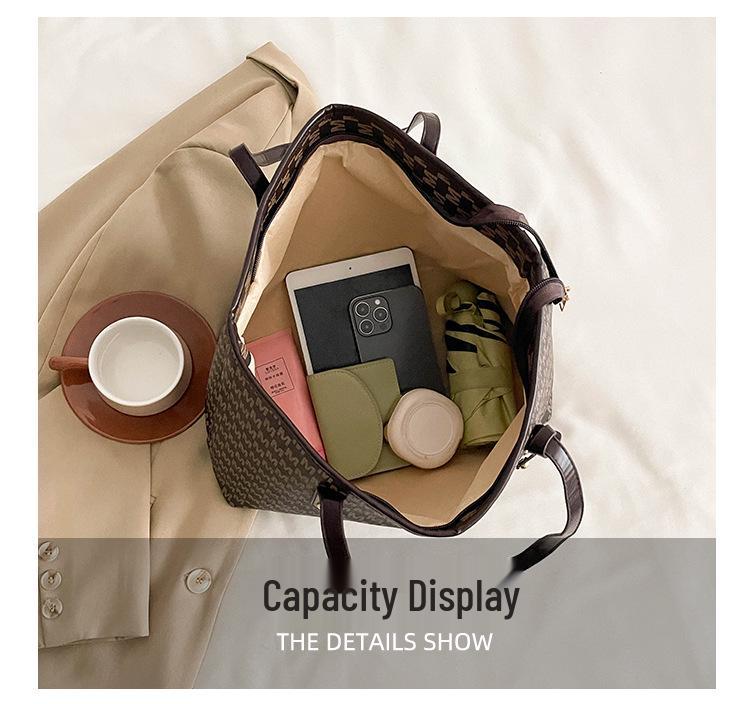 Stylish Large-Capacity Retro Commuter Tote: Versatile Korean Shoulder Handbag