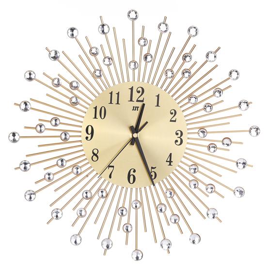 Fashion Rhinestone Inlaid 3D Silent Quartz Wall Clock Home Bedroom Hanging Decor