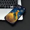 Чехол для телефона Маленький П-Принц и Л-Лиса для IPhone 17 Air 16 E Pro Max 15 14 13 Mini 12 Pro 11 Max Plus Черный Мягкий Корпус