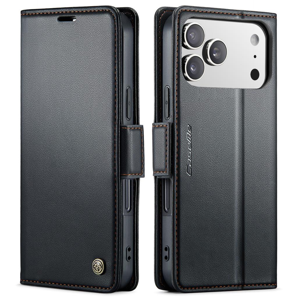 CaseMe-023 Для iPhone 13/14/15/16 promax /16e/17e /17 18 Pro Max Роскошный чехол из ПУ кожи с подставкой, держателем для карт, кошельком, защитные накладки