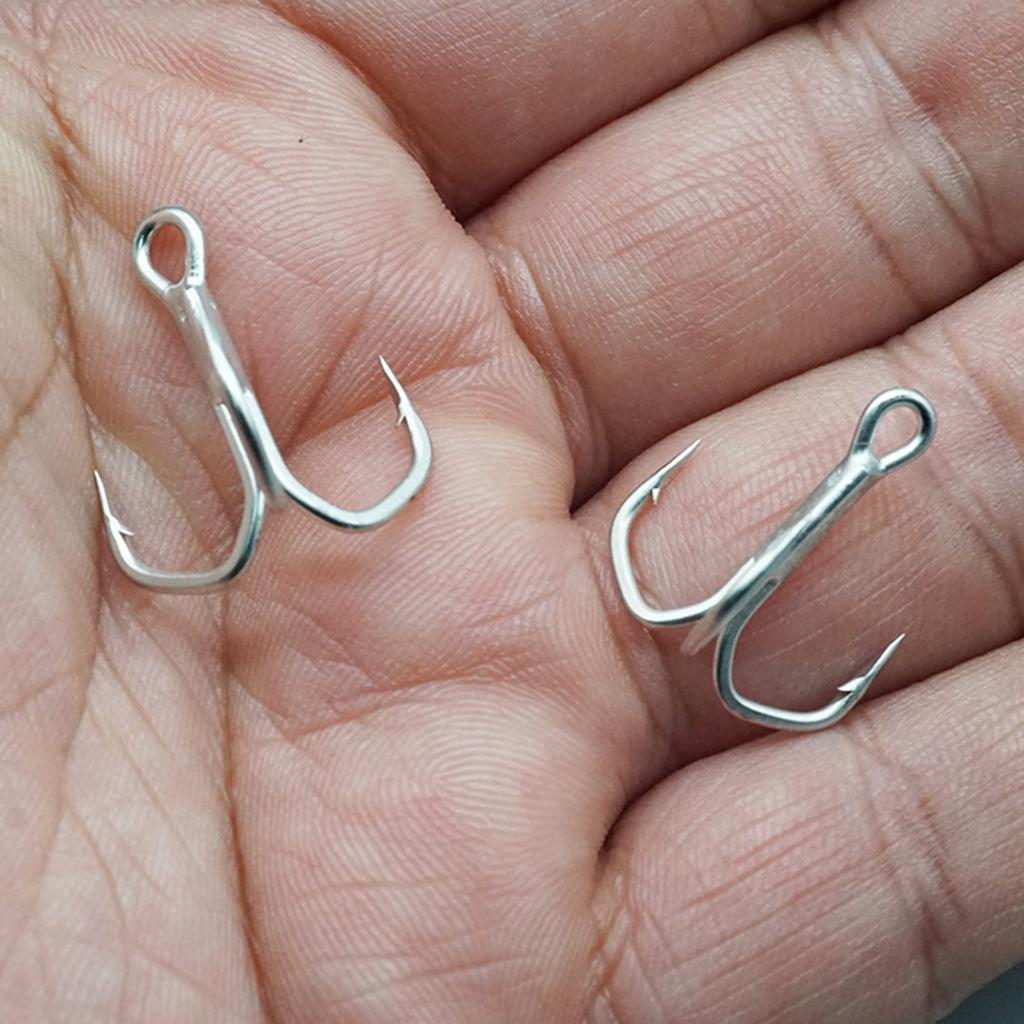 10 шт. Крючки тройные рыболовные высокой прочности с держателем приманки, крючки для ловли окуня для пресноводной и морской рыбалки, элементы рыболовной снасти