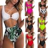 Women Sexy Print Bikini Set Push Up Bathing Swimwear High Waist Swimsuit