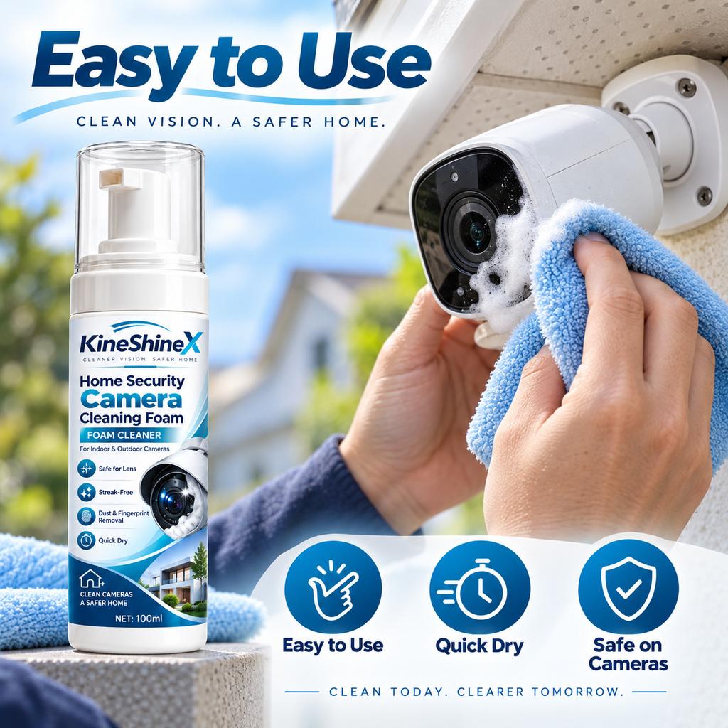 Home Security Camera Cleaning Foam, Lens Safe Foam Cleaner for Indoor Outdoor Cameras, Removes Dust Fingerprints and Smudges