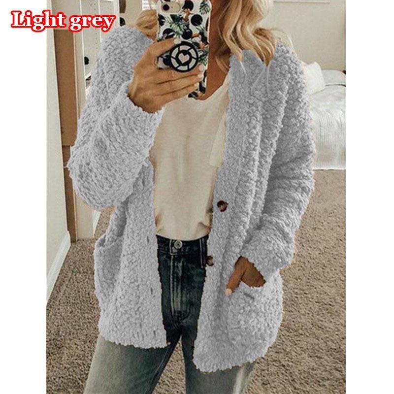Женская осенне-зимняя плюшевая толстовка, модный повседневный плюшевый кардиган, женский свободный свитер, топы больших размеров