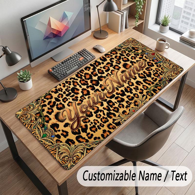 Decorative Artwork Theme Customized Mouse Pad Personalized Print Name Text Desk Mat For Home Office Table Decor