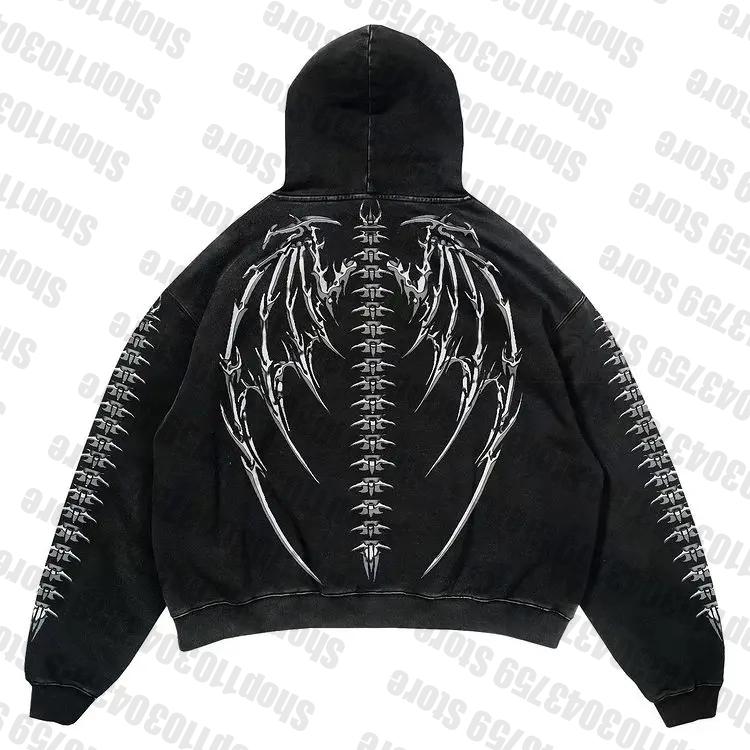 Женская толстовка на молнии в стиле Y2k, пуловер, женская одежда, винтажная эмо-толстовка оверсайз, женская одежда на Хэллоуин