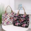 Ethnic Style Canvas Lunch Bag Portable Casual Handbag New Floral Print Tote Bag