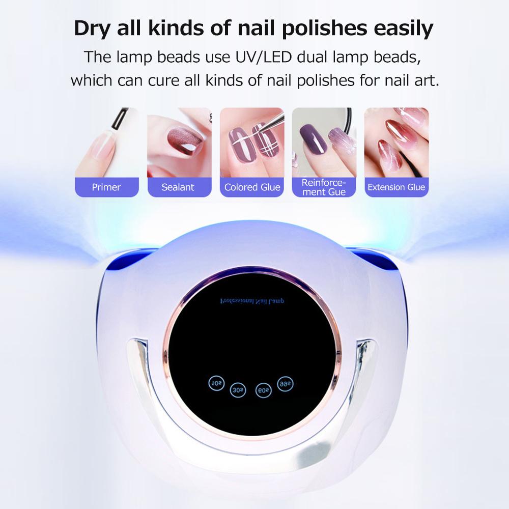 Лампа для ногтей, машина для фототерапии, 180 Вт, портативная сушилка для ногтей, 60 светодиодных ламп, бусины, УФ-лампа для запекания