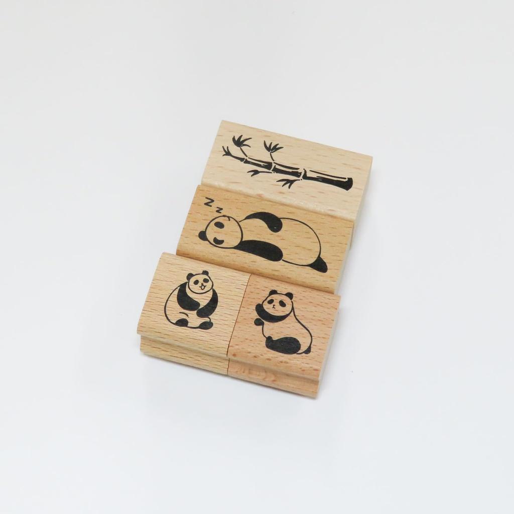 Taiyo Tomar Panda Rubber Stamps (4 pieces) RT-panda-S07
