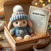 Ручная работа, мини-кролик, обнимашки, пасхальный подарок с открыткой, плюшевая фигурка кролика в коробке, милый карманный кролик, подарок для эмоциональной поддержки женщинам, мужчинам