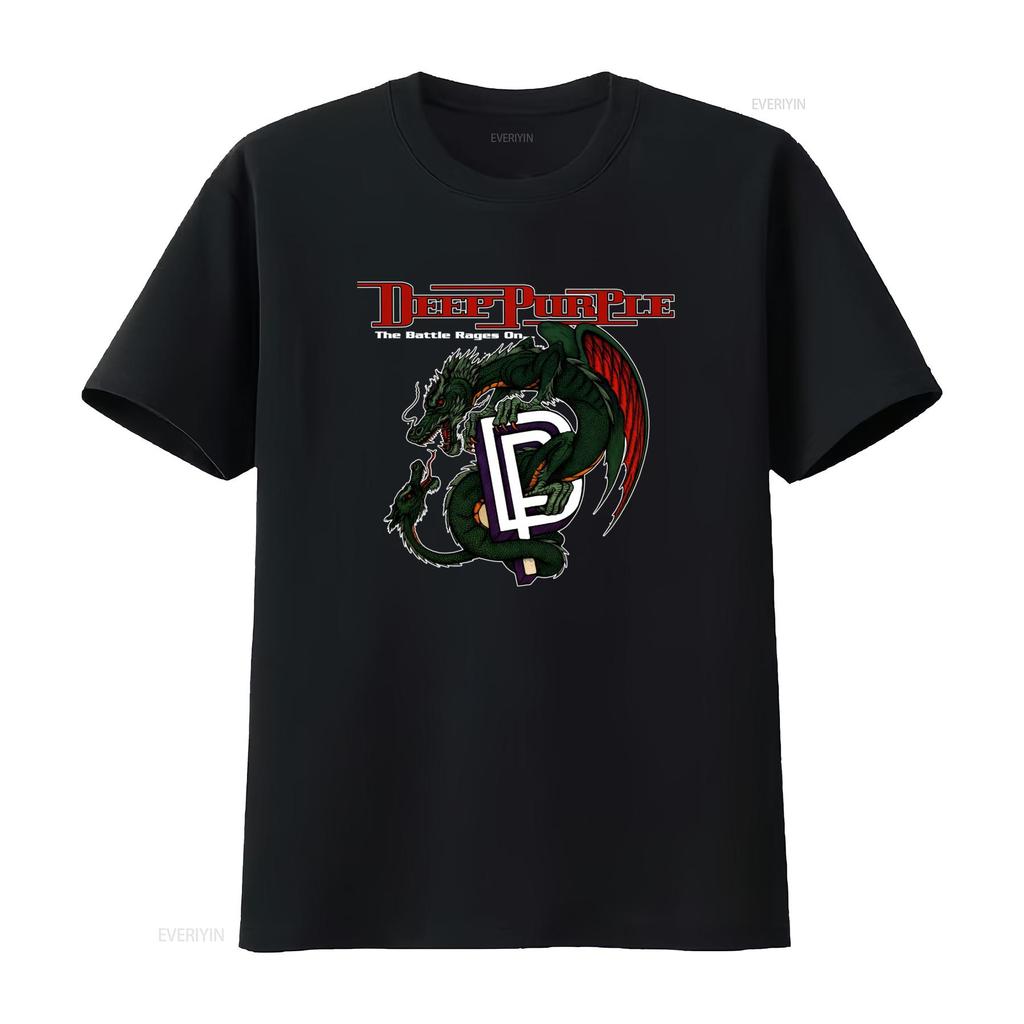 Deep Purple T Shirt Vintage Rock Band Album Cover Heavy Cotton Dragon Print vintage Washed Top For Everyday Wear Unisex graphic