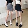 Women's 2024 Summer High-Waist Two-Piece A-Line Skirt with Irregular Faux Wrap and Slit Design