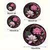 Yin Yang Lotus Round Rug, Non-Slip Washable Polyester Mat for Bedroom Living Room Office Nursery, Home Decor Carpet