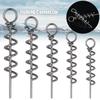 50pcs Durable New 5 Size Hook Pin Worm Swivel Tools Spring Fixed Lock Fishing Screw Needle