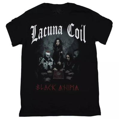 Lacuna Coil Группа Тур Тяжелый Хлопок Черная Унисекс Футболка Топы Футболка