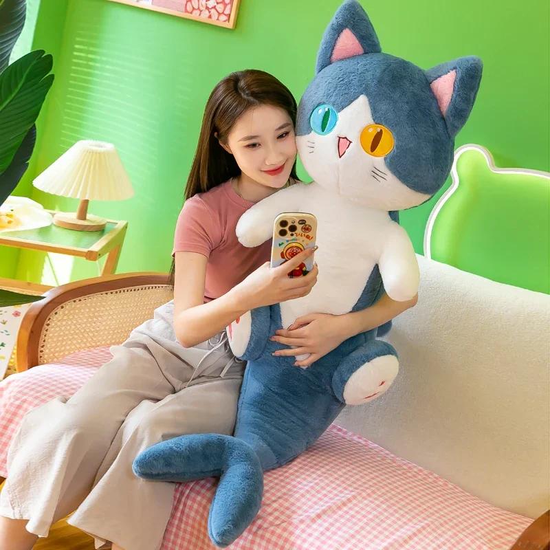 135 см Кукла-подушка Акула-кошка для детей, Игрушка для сна, Плюшевая игрушка, Растение, Набитая кукла, Праздничные аксессуары, Декоративная подушка для детей