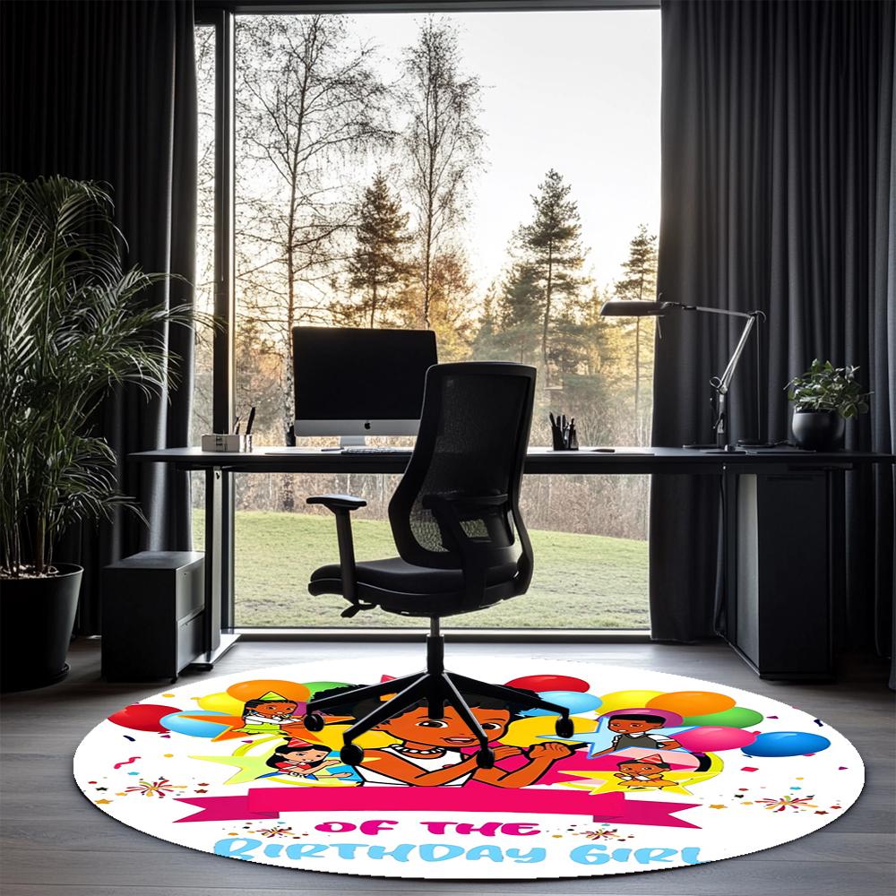 Gracie's Corner Printed Round Rug Carpet Chair Rug Area Rug Entryway Doormats,for Office Chair Living Room Bedroom Kitchen Room.