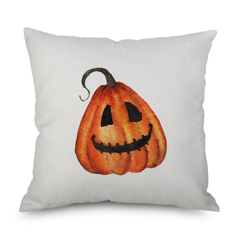 Halloween Linen Pillowcase Pumpkin Plaid Pillow Case for Bedroom Room Aesthetics Pillow Cover Luxury Designer Cushion Cover