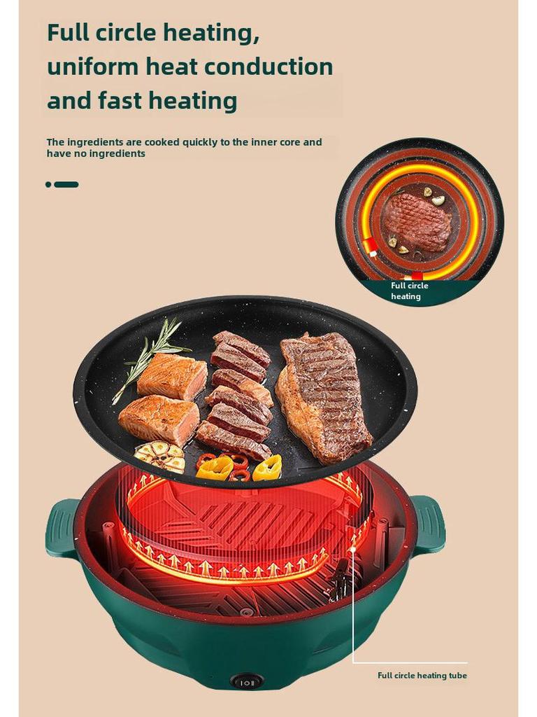 110V Multifunctional Electric Baking Pan: Non-Stick Mini Oven & Frying Pan for Convenient Home Cooking