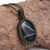 Серый Ботсванский агат драгоценный камень Holloween Gifted Jewelry Macrame Ожерелье 20-32 дюйма