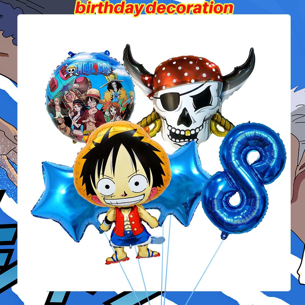 Декор для дня рождения One Piece Воздушные шары Луффи Зоро Одноразовые тарелки для вечеринки Баннер Мешки для подарков Мальчики Принадлежности для детского душа Круглые Сенсорные Сжимаемые Прыгающие