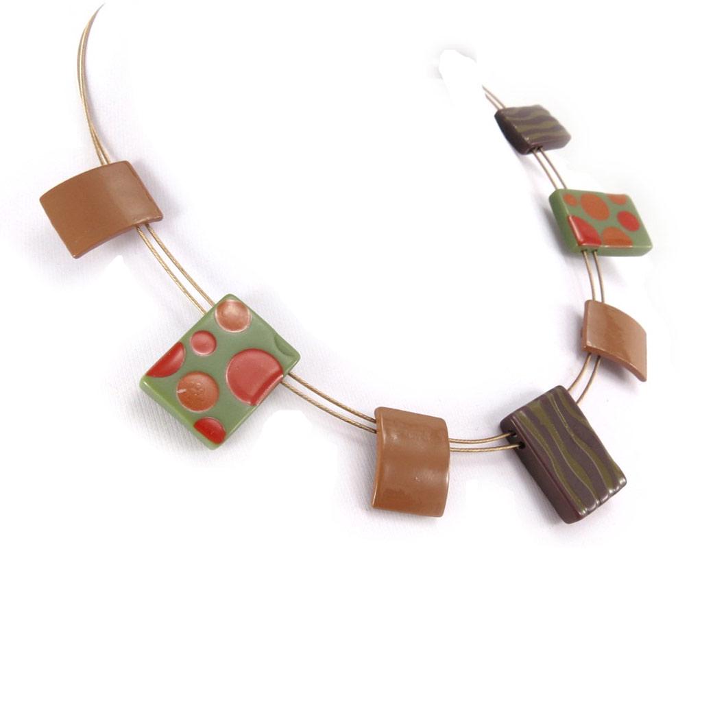 NOA [K0157] - Brown 'Coloring' Designer Necklace