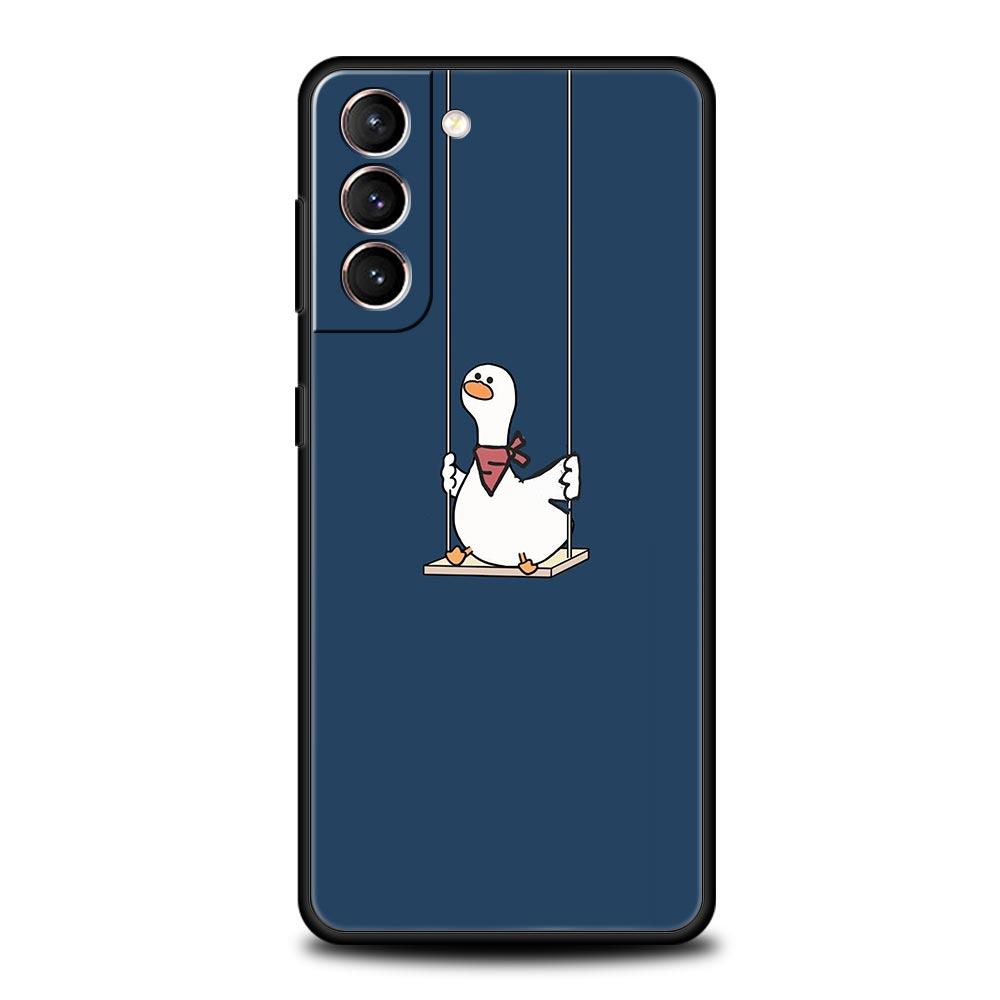 Милый Мультяшный Утенок Чехол для Телефона Samsung Galaxy S24 S23 S22 S20 Ultra S21 FE 5G S10 S9 Plus S10E S8 Мягкий Силиконовый Чехол