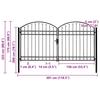 Fence Gate ASSEN Double Door with Arched Top Steel 300 x 175 cm