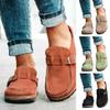 2024 Large Baotou Half Slippers for Women Popular Solid Color Buckle Thick Bottom Sneakers Lazy Shoes Suede Casual Walking Shoes