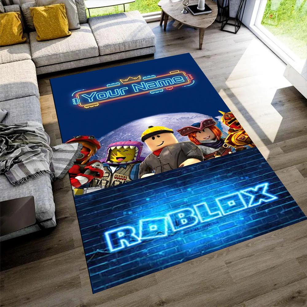 Roblox Customized Name Floor Rug Office Rug Suitable for Dormitory Dining Room Foyer Kitchen Antislip Carpet Decorate Offices Birthday/Christmas Gift