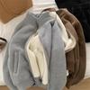 Thickened Lamb Velvet Sweatshirt Jacket Zipper Collar Warm Casual Autumn Winter Korean Style Commute Versatile Women's Clothing