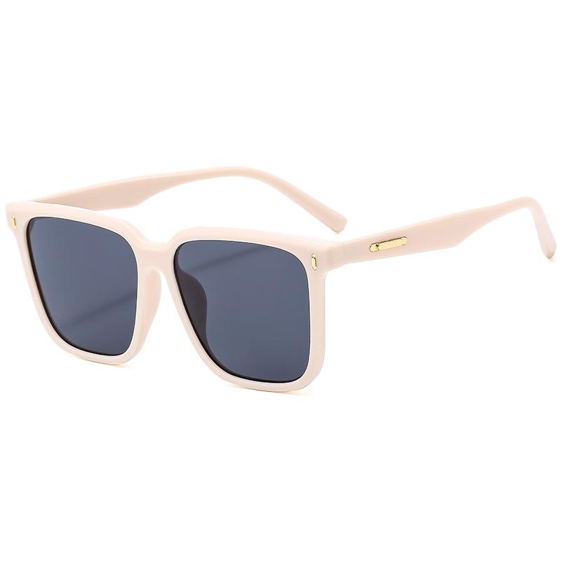 Large frame square sunglasses for men and women trend new European and American simple rice nail sunglasses thin leg sunglasses s