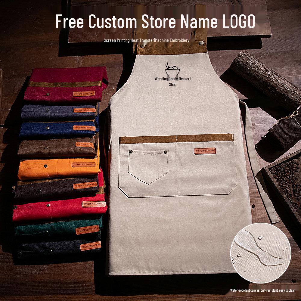 Customized Waterproof & Oil-Proof Apron for Restaurants, Supermarkets, Cafes - Perfect Workwear for Men