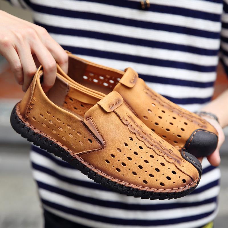 Мужские мокасины, обувь для вождения, удобные туфли на плоской подошве, повседневные туфли без застежек, большие размеры, кожаные туфли для мужчин, большие размеры