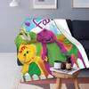 Barney & Friends Blanket Sofa Cover Fleece Printed Dinosaur Cartoon Gift Kid Throw Blankets for Bed Bedroom Plush Thin Quilt